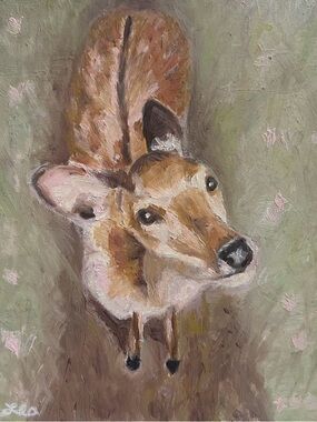 “Gentle Greeting” Original Oil Painting - oil on paper